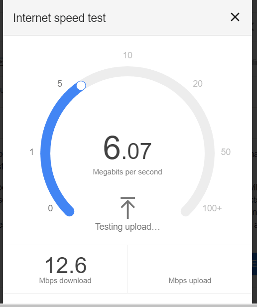 Prueba de velocidad de Internet de Google