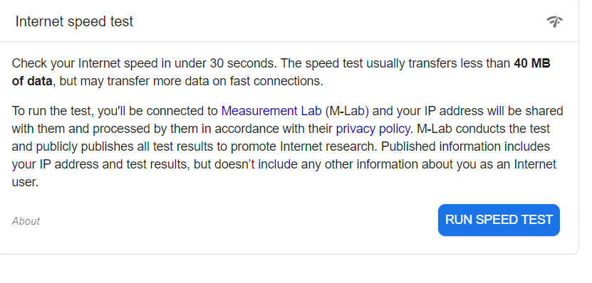 Realice la prueba de aceleración de Internet con la herramienta de prueba de velocidad de Google