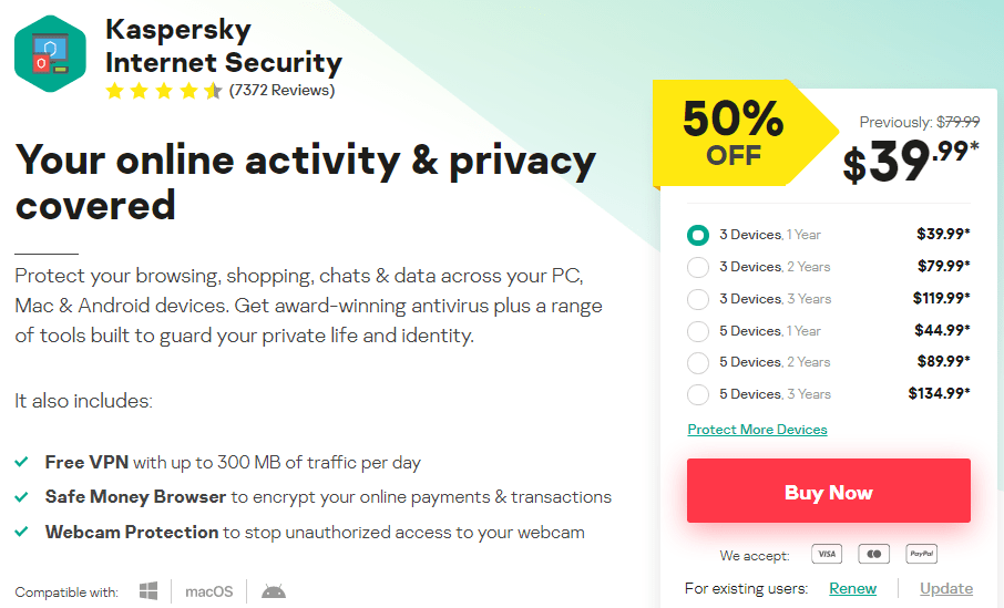Kaspersky Cross-platform support