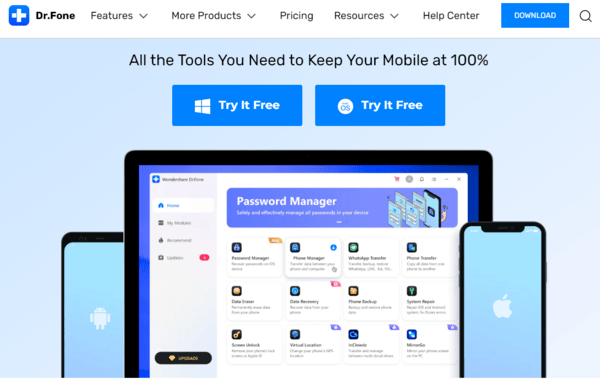 Wondershare de Dr. Fone para iOS y Android