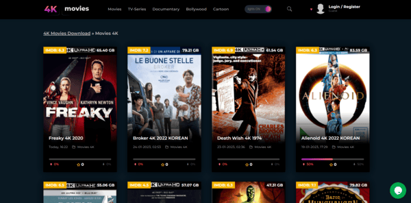 4KMovies homepage