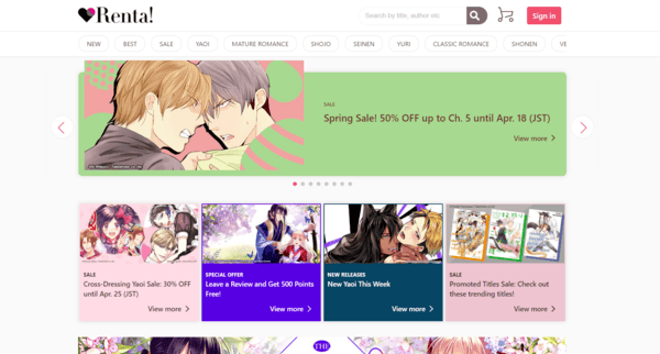 Renta homepage