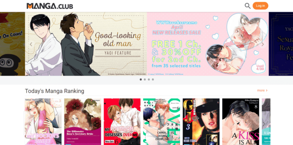Mangaclub homepage