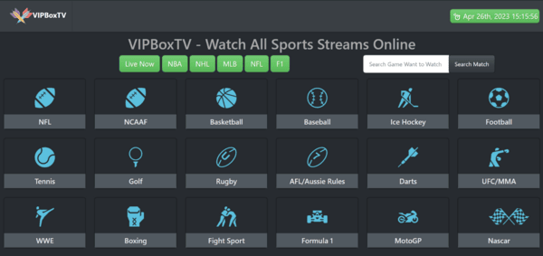 VIP-Box-TV homepage