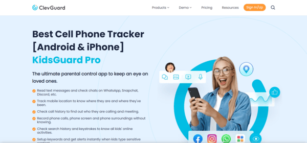 KidsGuard Pro homepage