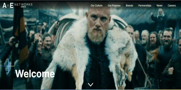 A&E TV homepage