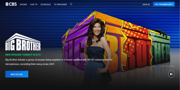 CBS homepage