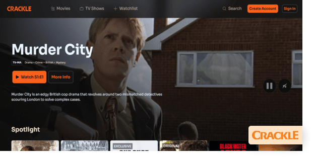 Crackle homepage
