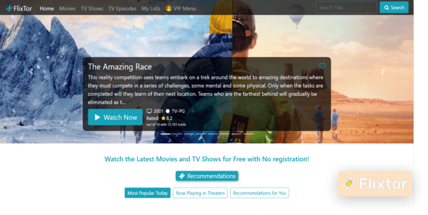 Flixtor homepage