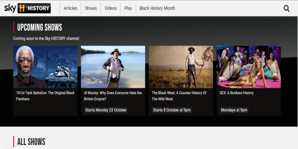 HISTORY homepage
