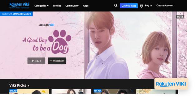 Rakuten Viki homepage