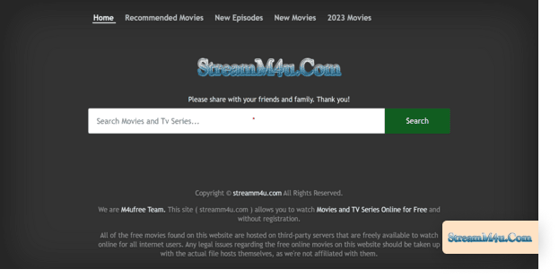 StreamM4U homepage