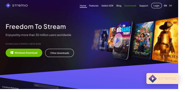 Stremio homepage