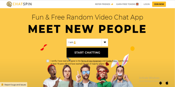 Chatspin homepage