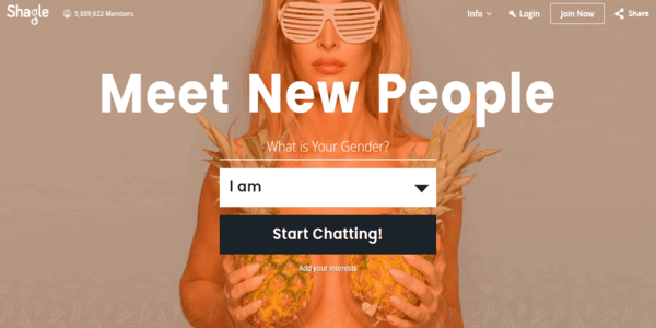 Shaggle homepage