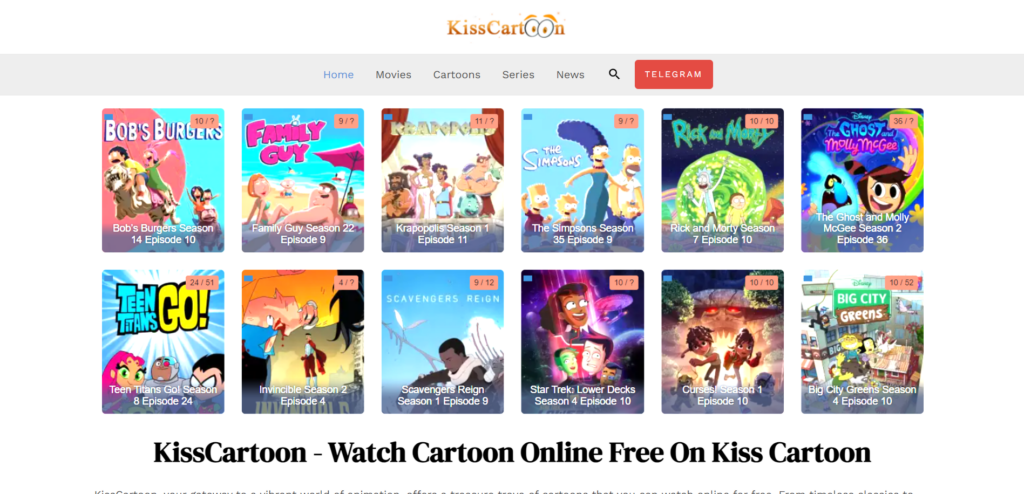 KissCartoon Interface