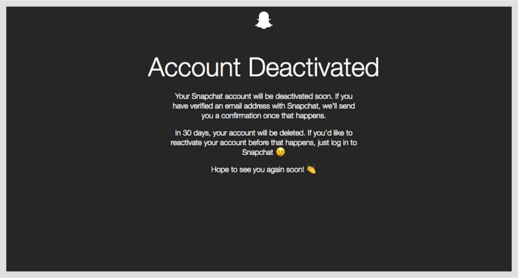 Deactivate Snapchat account