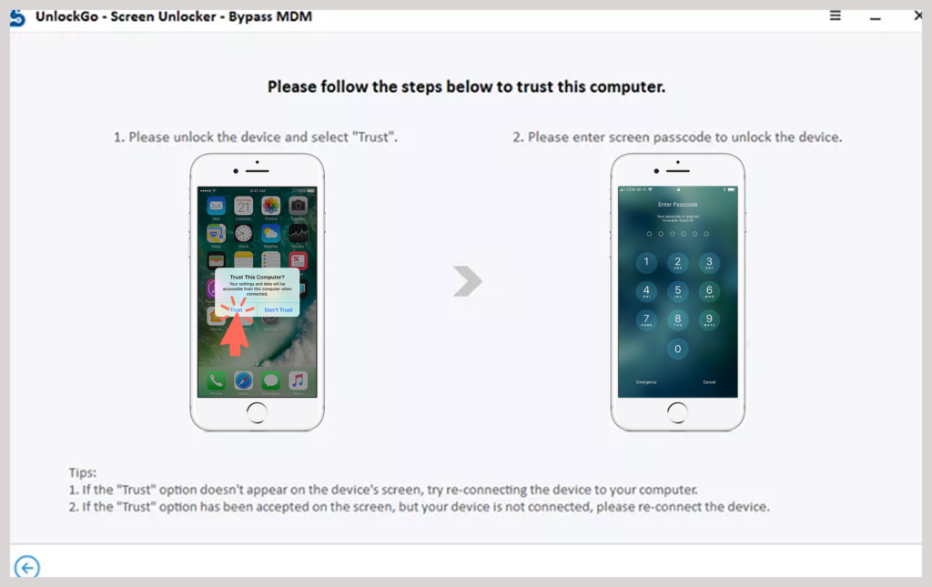 Trust the computer on your device